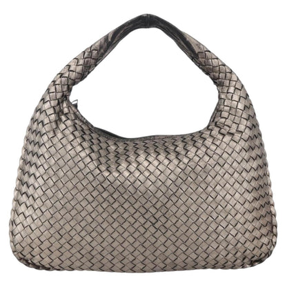 Bottega Veneta Veneta Hobo Quilted Leather, SILVER, LEATHER, Handbag