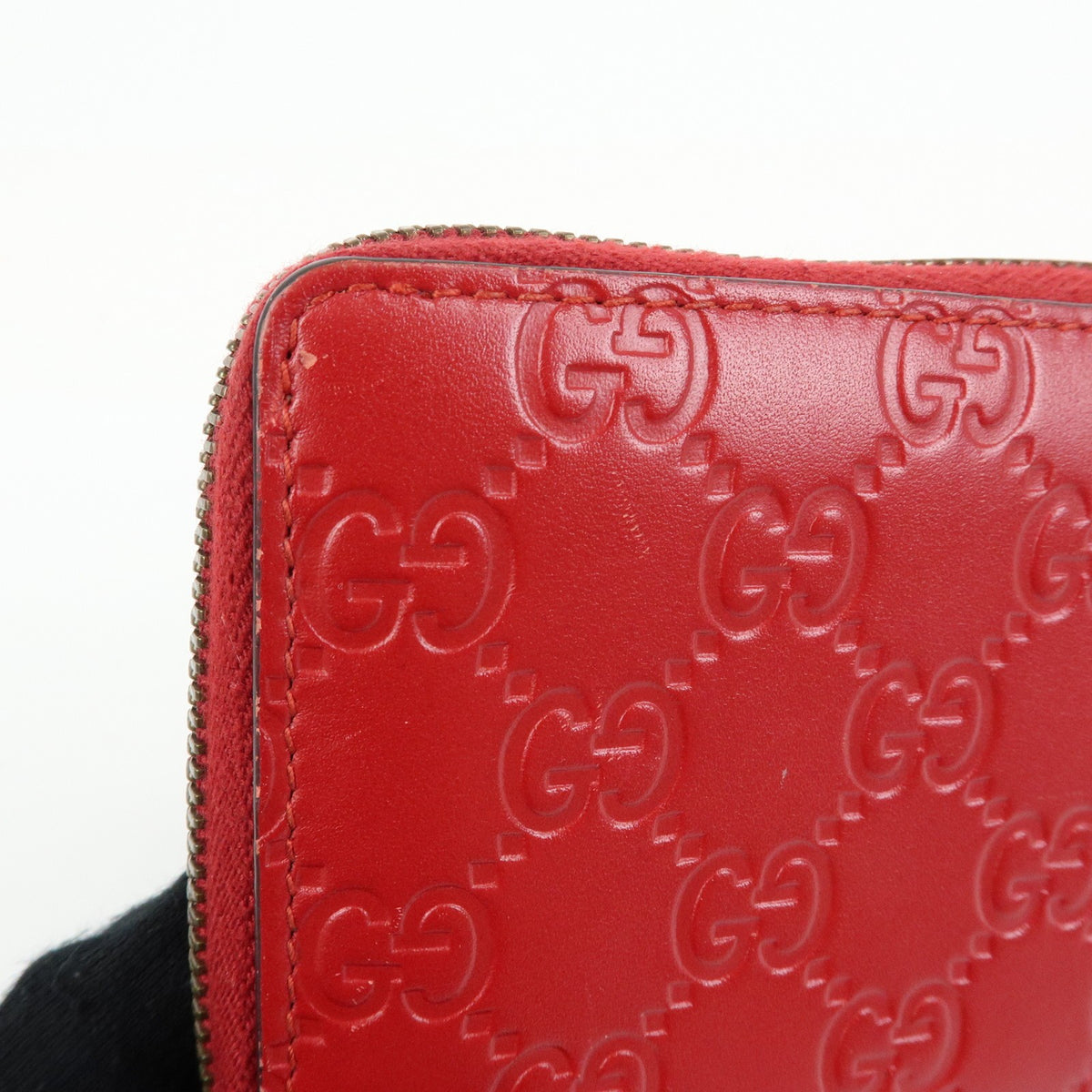 Gucci Cherries Wallet on Chain Guccissima Leather, Red, Leather, Crossbody Bag
