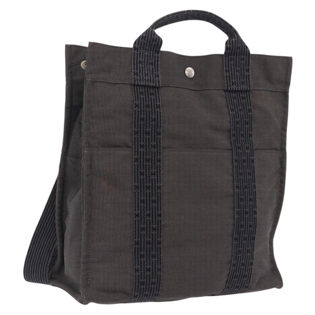 Hermes Herline Canvas, Gray, Canvas, Backpack