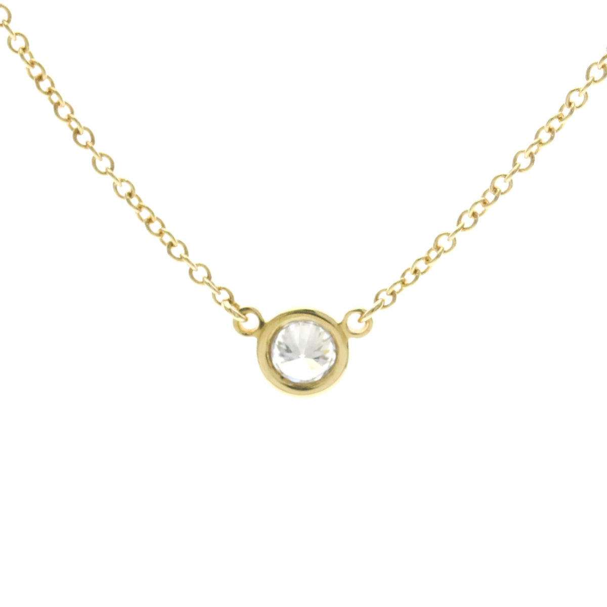 Tiffany & Co. Elsa Peretti Diamonds By The Yard Pendant 18K Yellow Gold with Diamond, Gold, Yellow Gold, Necklace