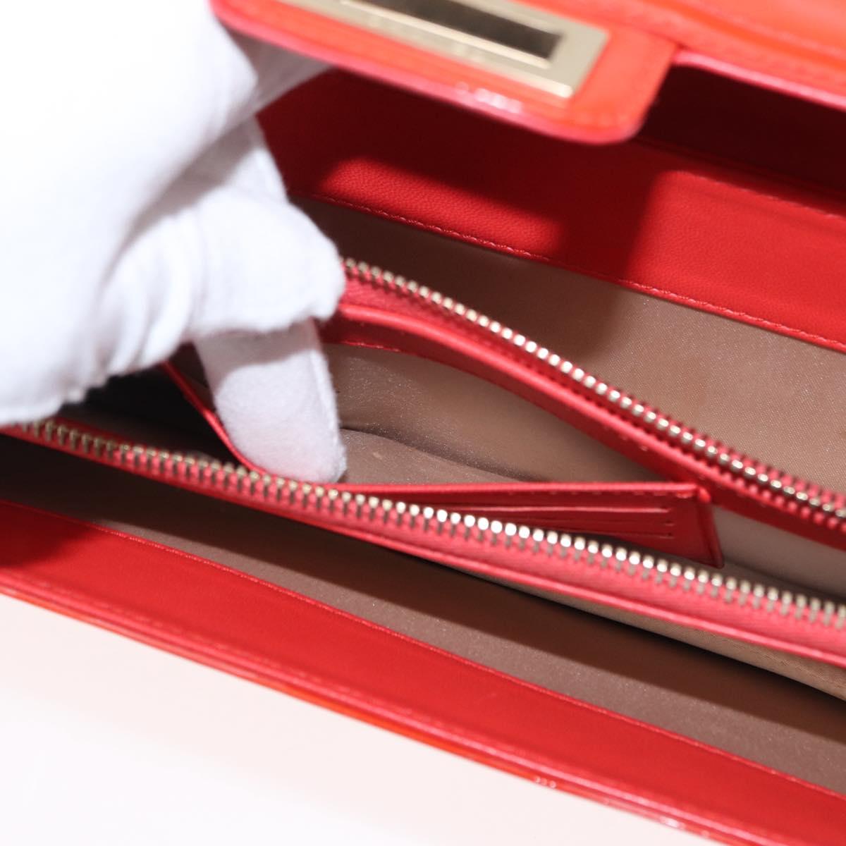 Chanel Chain Flap Shoulder Bag Leather, ORANGE, PATENT_LEATHER, Shoulder bag