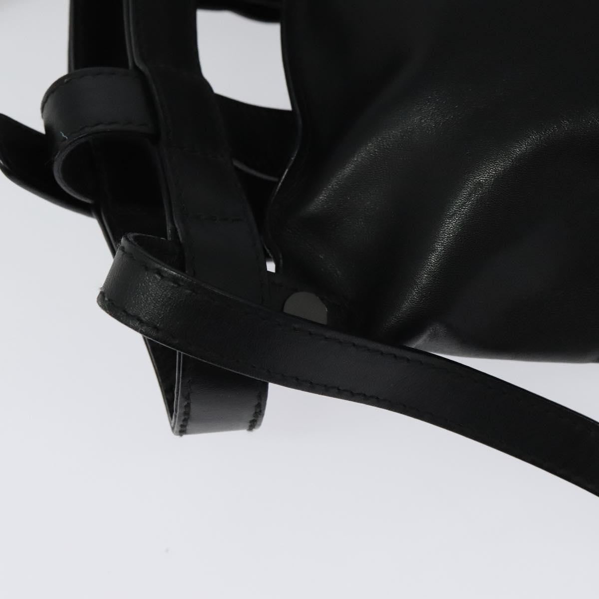 Bottega Veneta Utility Waist Leather with Intrecciato, Black, Leather, Shoulder Bag