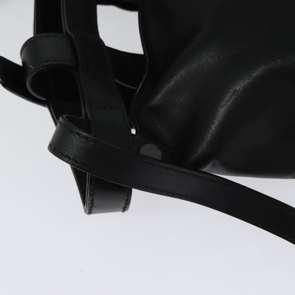 Bottega Veneta Utility Waist Leather with Intrecciato, Black, Leather, Shoulder Bag