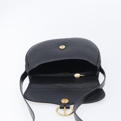 Christian Dior Vintage CD Flap Leather, Black, Leather, Shoulder Bag