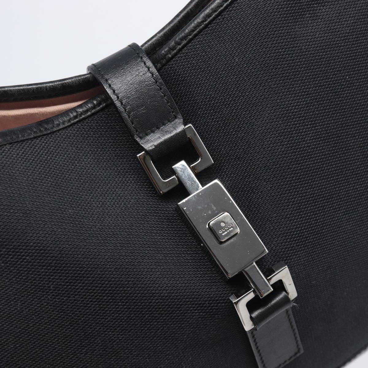 Gucci Vintage Jackie Hobo GG Canvas with Leather, Black, Canvas, Shoulder Bag