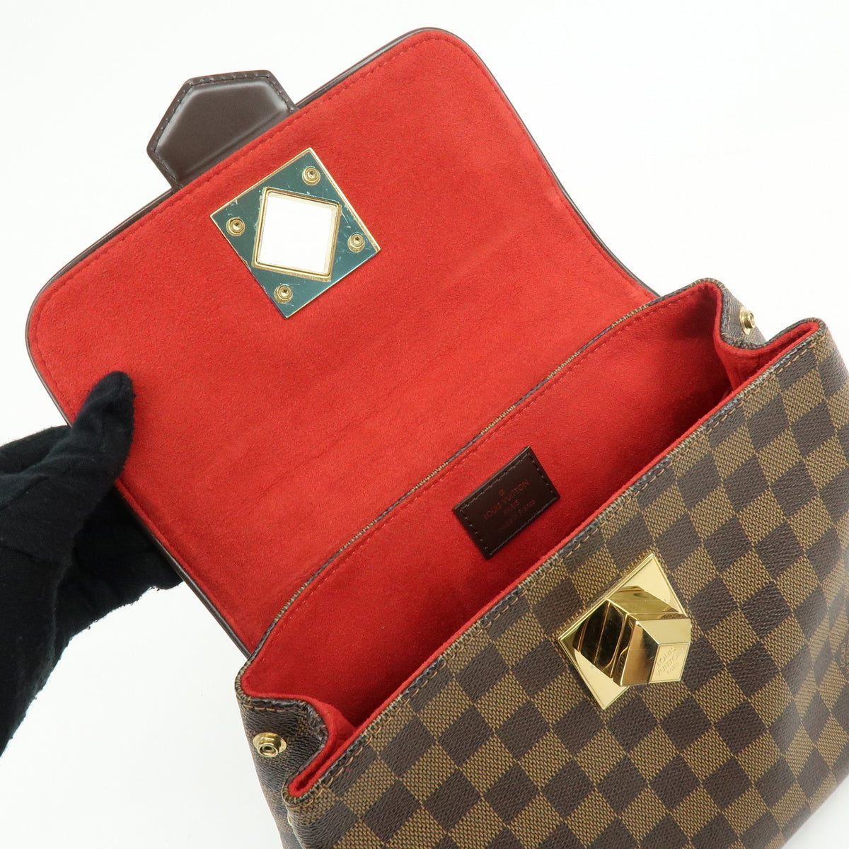 Louis Vuitton Bergamo Damier, Brown, Canvas, Handbag