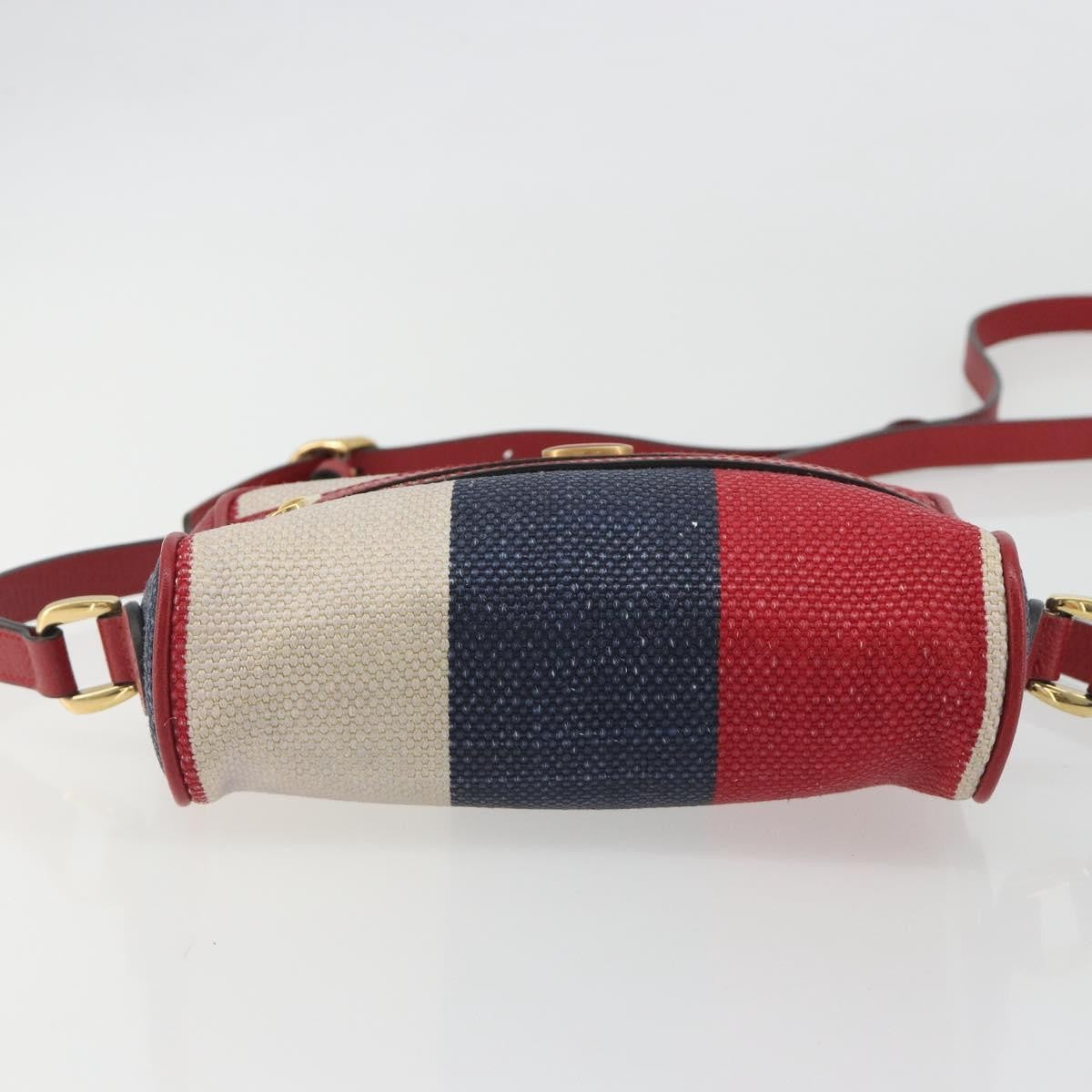 Gucci Ophidia Striped Canvas, Red, Canvas, Shoulder Bag
