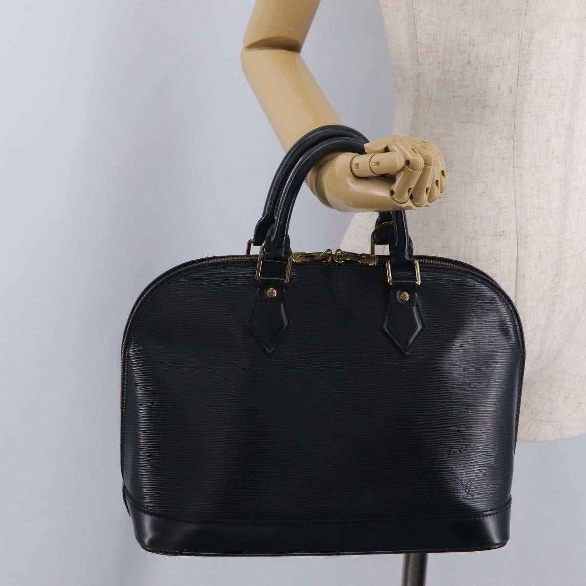 Louis Vuitton Alma Epi Leather, Black, Leather, Handbag