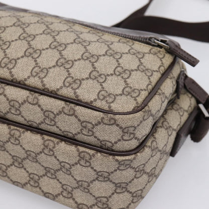 Gucci Front Zip Pocket Messenger GG Coated Canvas, Beige, Canvas, Shoulder Bag