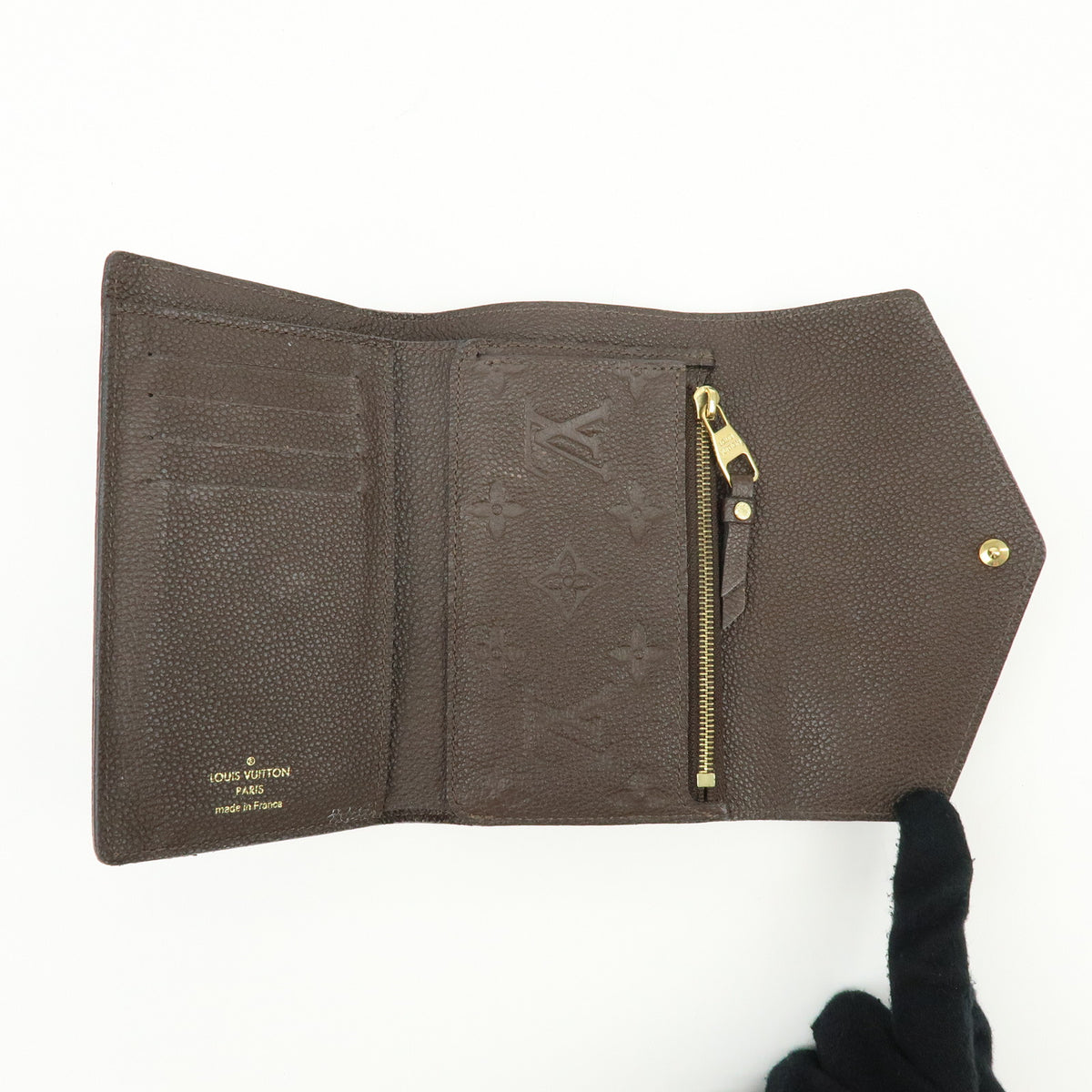 Louis Vuitton Curieuse Monogram Empreinte Leather, Brown, Leather, Wallet