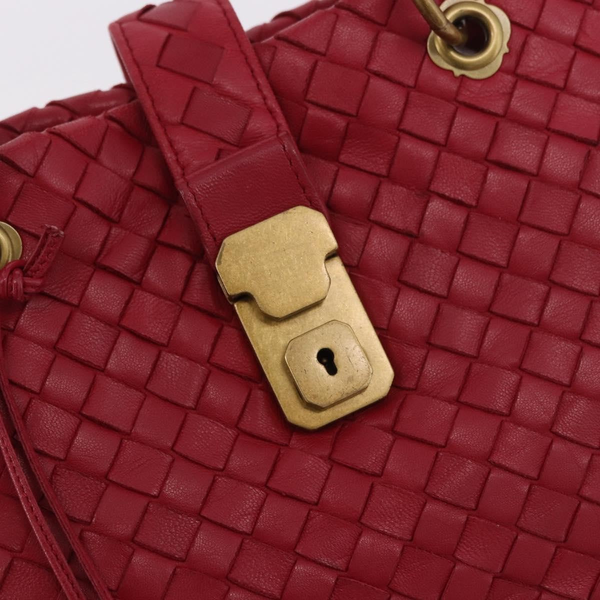 Bottega Veneta Capri Intrecciato Nappa, Red, Leather, Tote Bag