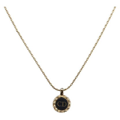 Christian Dior CD Pendant Metal, Gold, Metal, Necklace