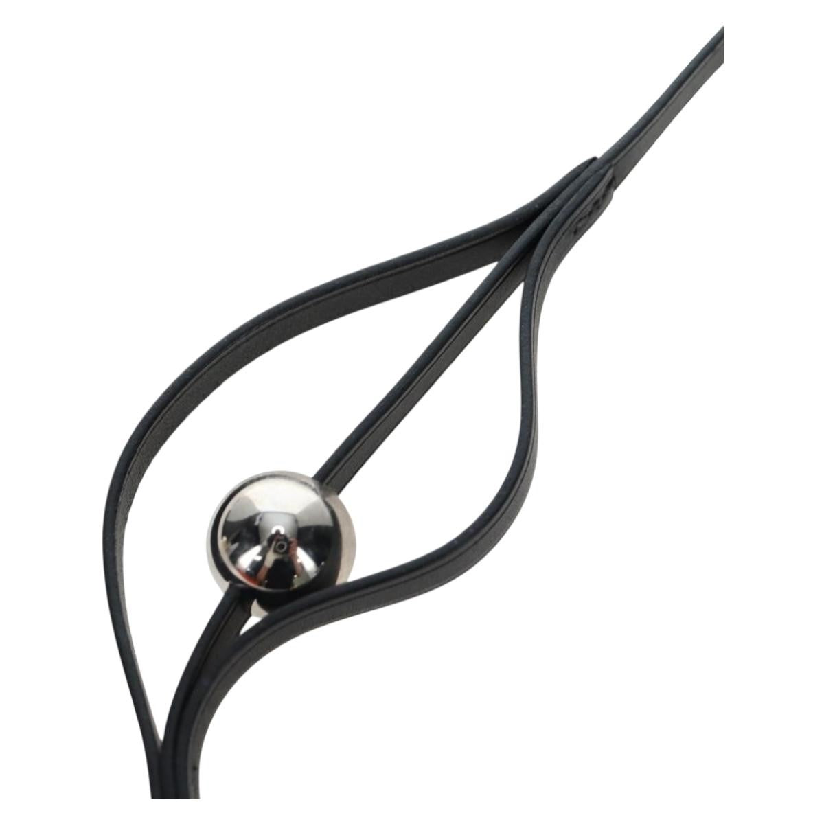 Hermes Météore Leather, Black, Leather, Necklace