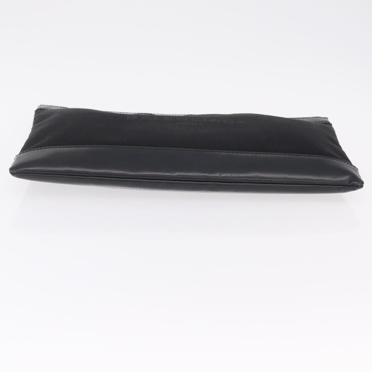 Balenciaga Navy Zip Canvas and Leather, Black, Canvas, Clutch