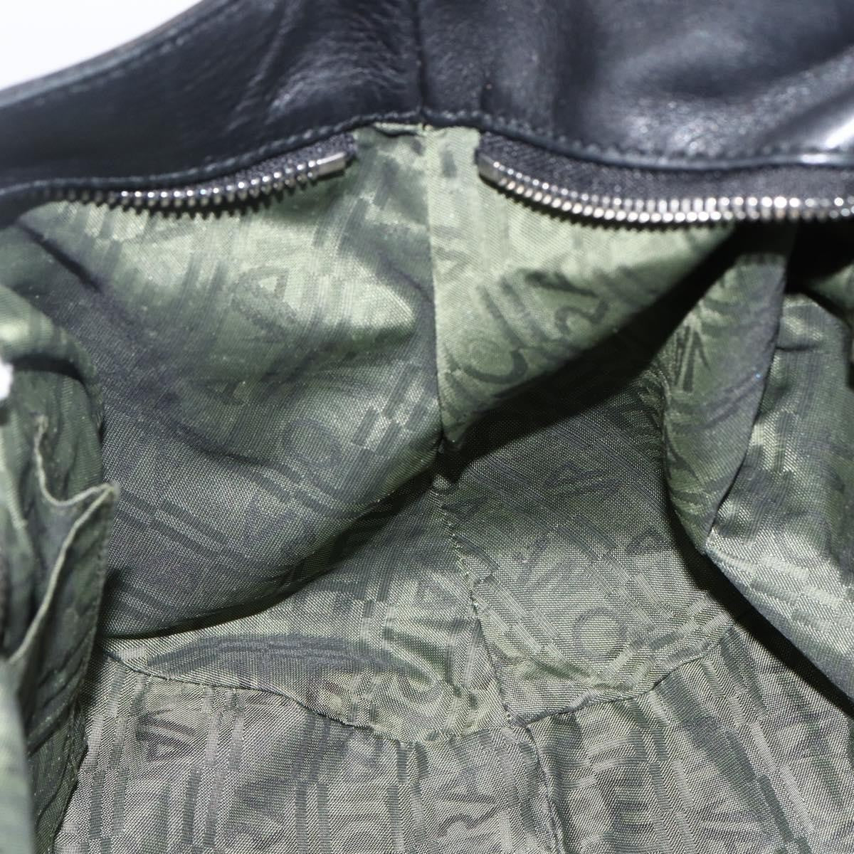 Salvatore Ferragamo Gancini Patent Leather, Black, Patent Leather, Handbag