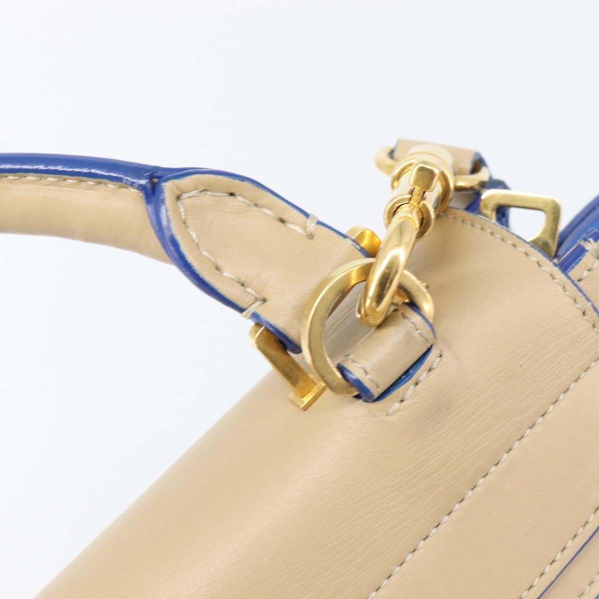 Celine Trapeze Leather, Beige, Leather, Handbag