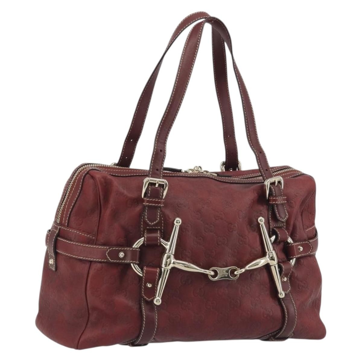 Gucci 85th Anniversary Boston Guccissima Leather, Red, Leather, Shoulder Bag