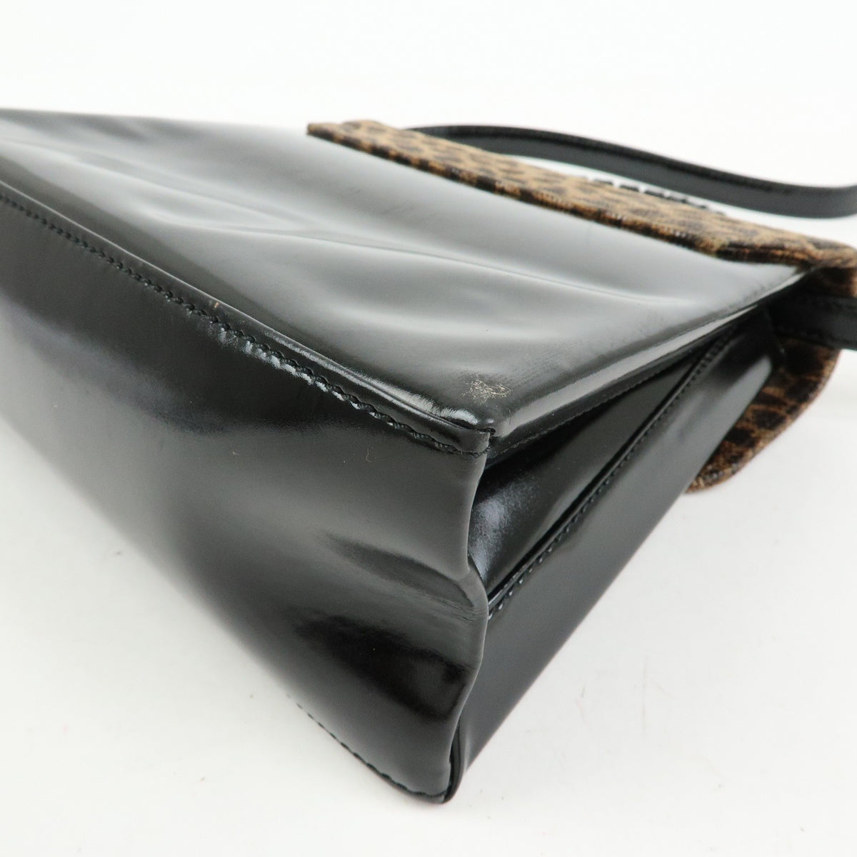 Loewe Vintage Velazquez Top Handle Leather, Black, Patent Leather, Handbag
