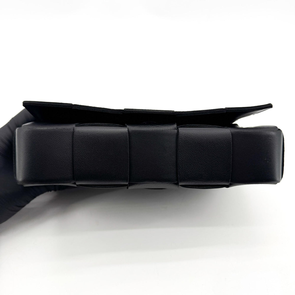 Bottega Veneta Cassette Maxi Intrecciato Leather, Black, Leather, Crossbody Bag