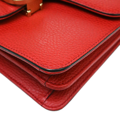 Gucci Interlocking Leather, Red, Leather, Shoulder Bag