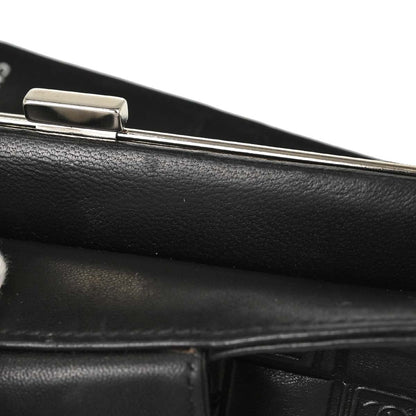 Chanel Lucky Symbols French Embossed Quilted Leather, Black, Leather, Wallet