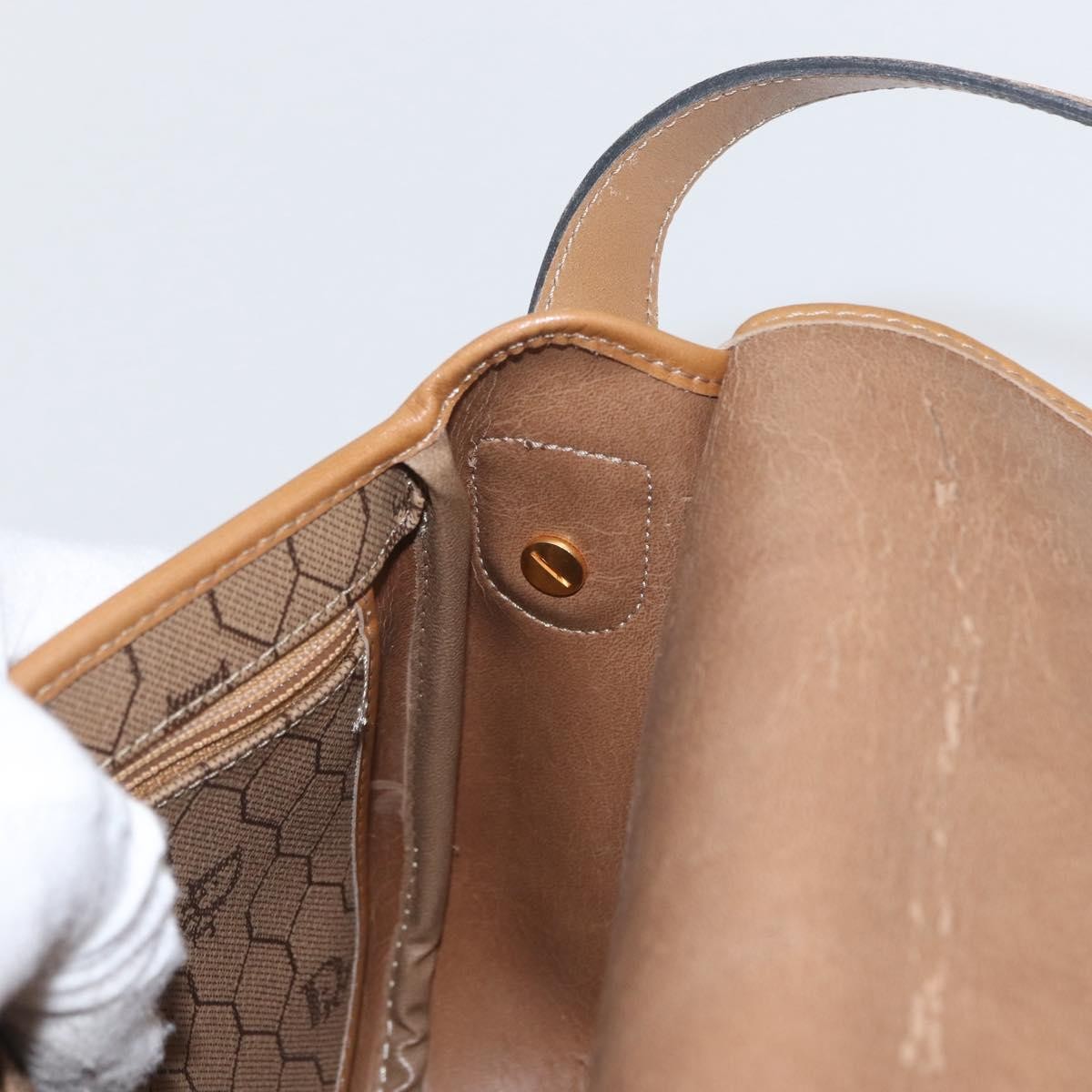 Christian Dior Vintage Honeycomb Canvas and Leather, Beige, Canvas, Shoulder Bag