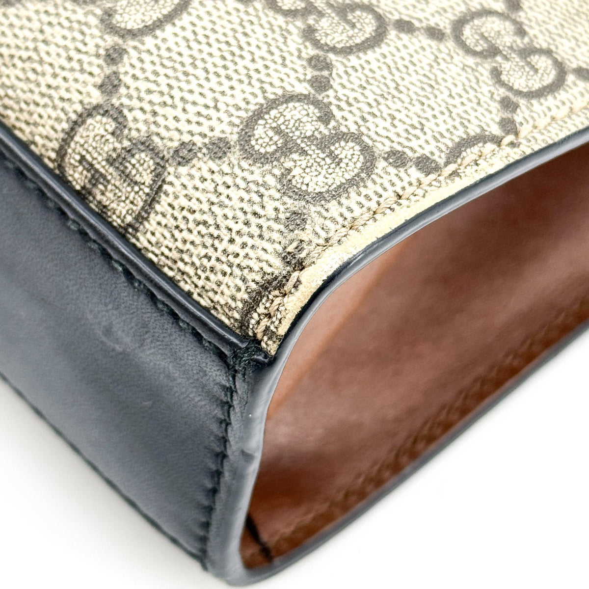 Gucci Padlock Clutch GG Canvas and Leather, Black, Canvas, Clutch