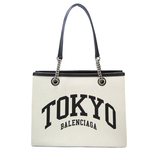 Balenciaga Cabas, White, Canvas, tote