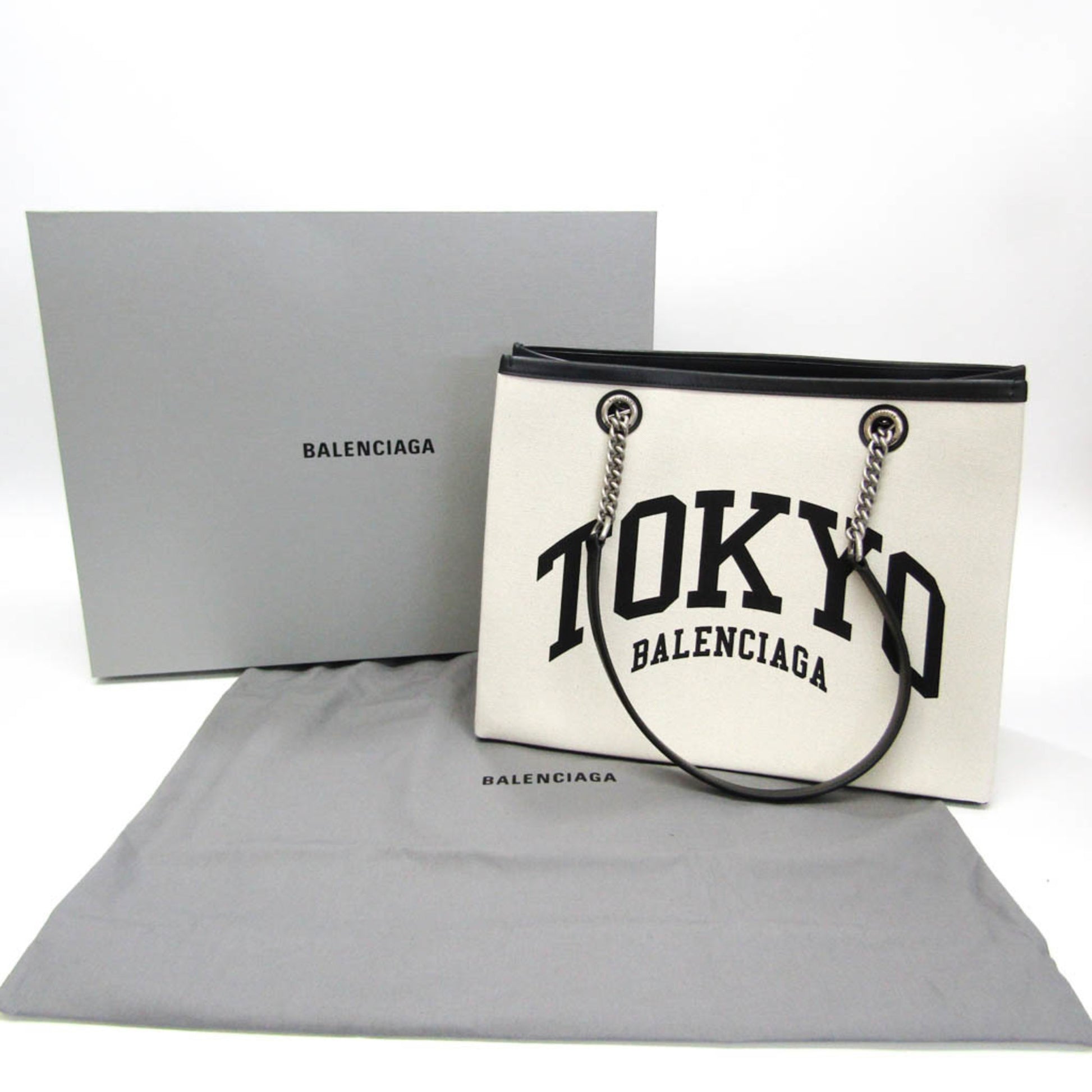 Balenciaga Cabas, White, Canvas, tote