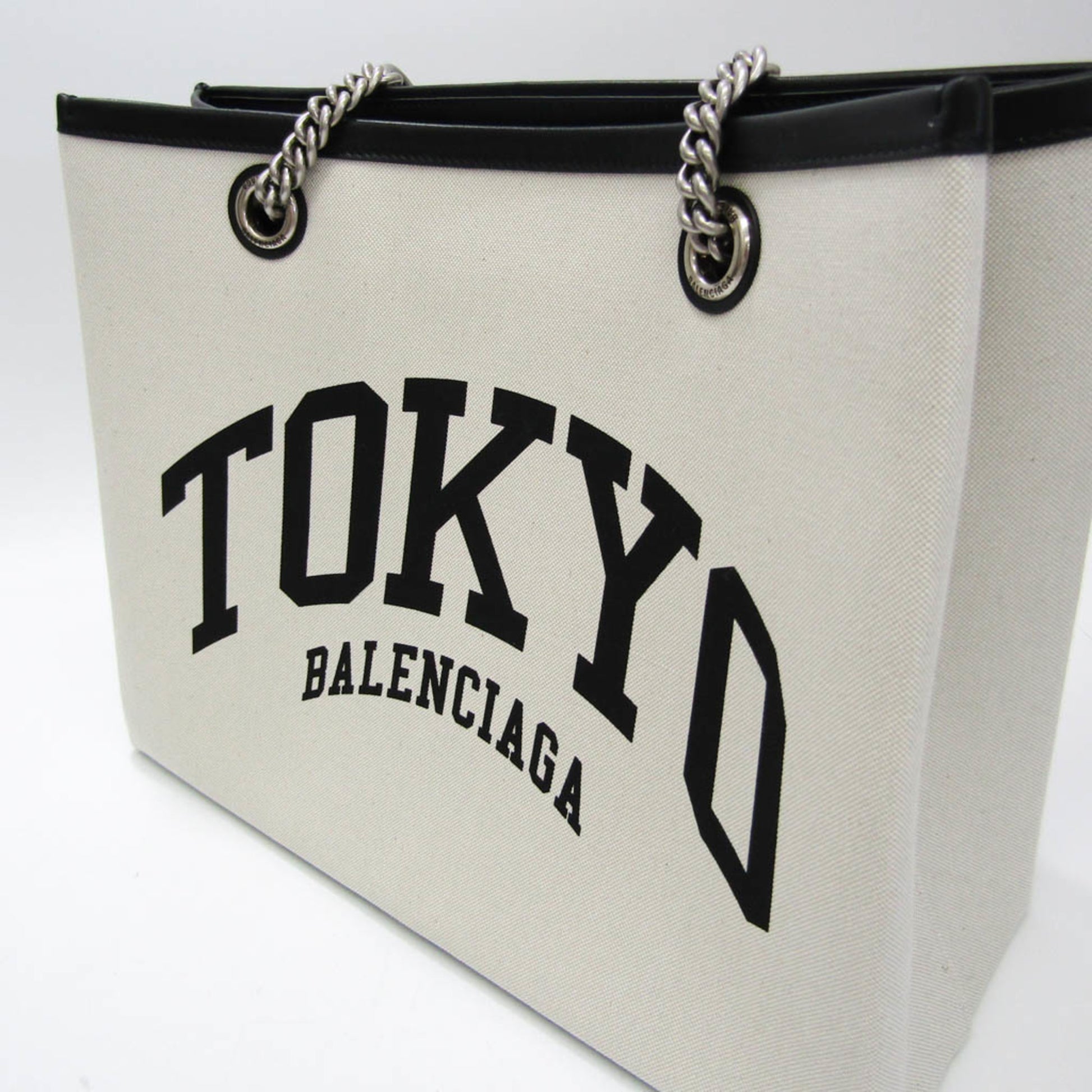 Balenciaga Cabas, White, Canvas, tote