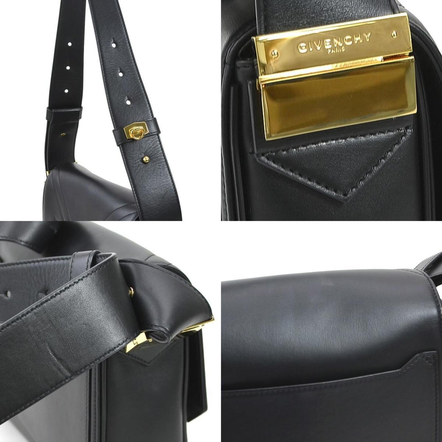 Givenchy, Black, Leather, shopper