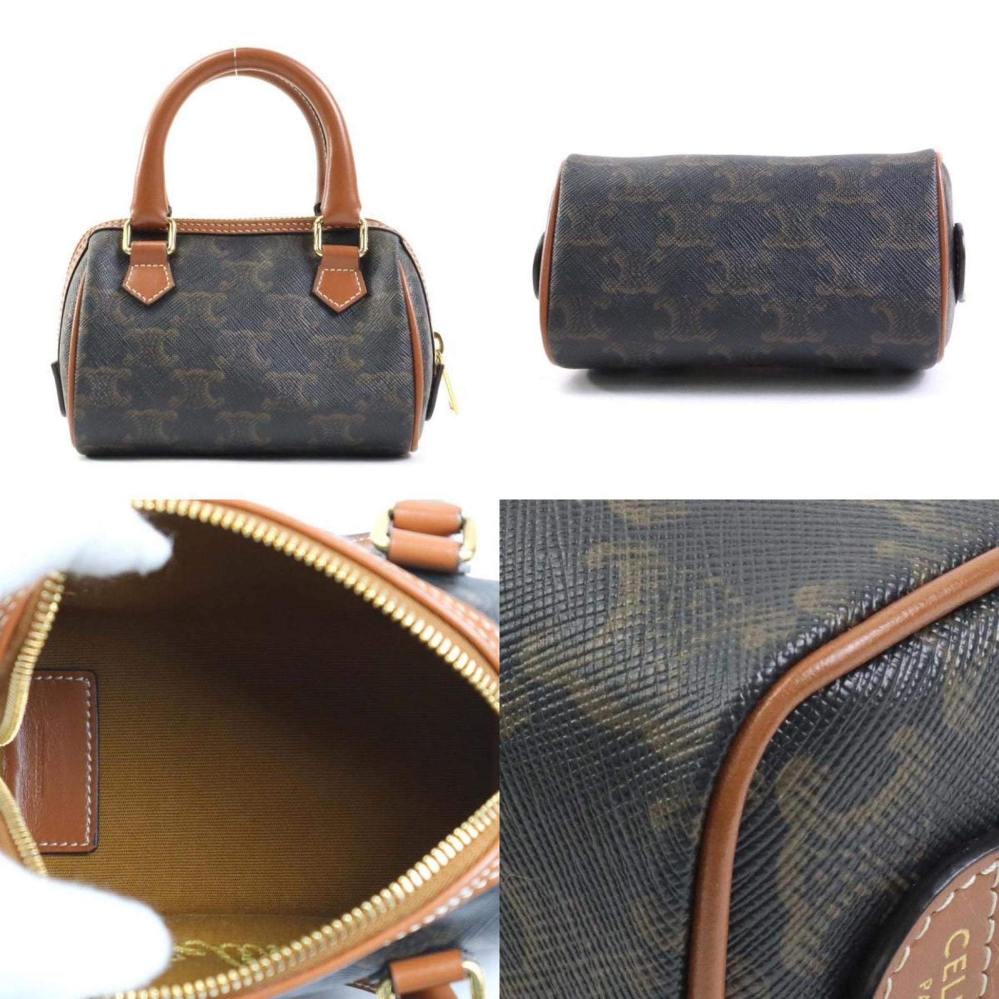 Céline Triomphe, Brown, Leather, handbag