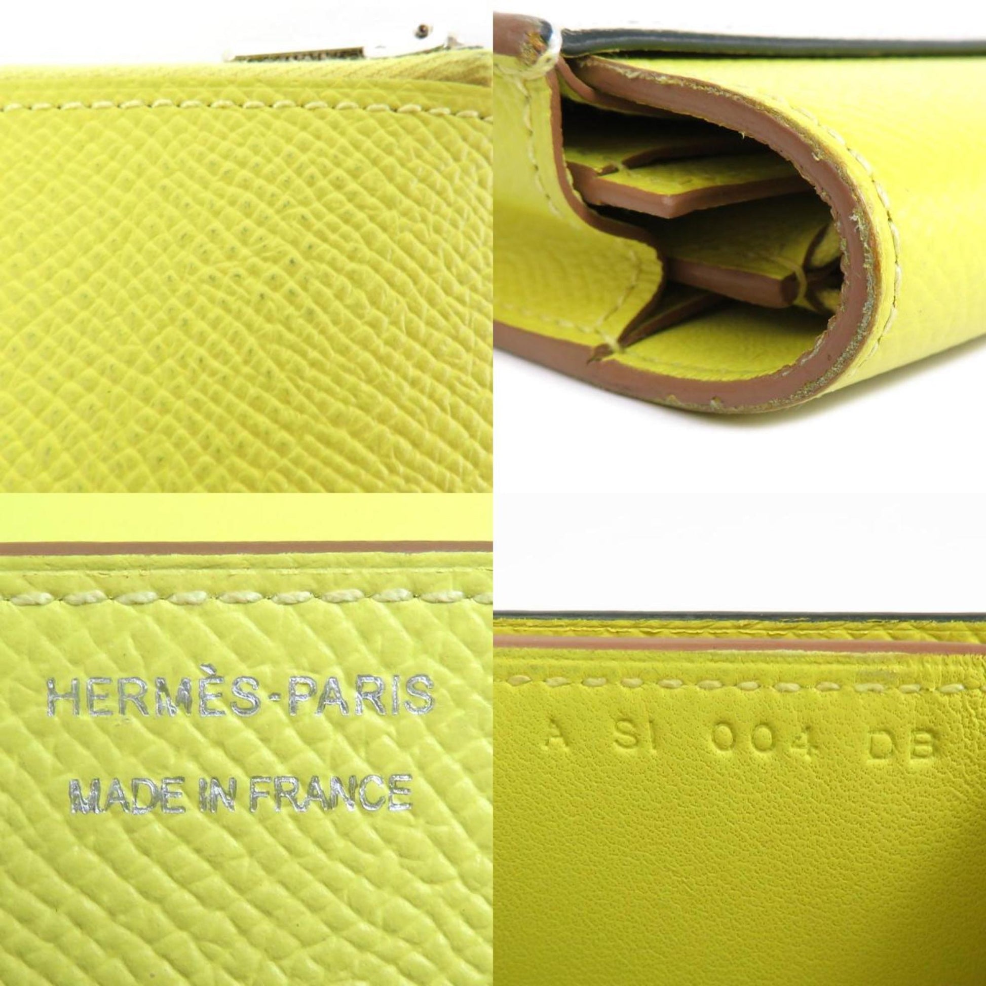 Hermès Passant, Green, Leather, wallet