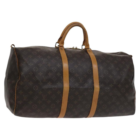 Louis Vuitton Keepall Bag Monogram Canvas, BROWN, CANVAS, Travel bag