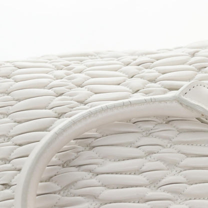 Miu Miu Crystal Convertible Matelasse Leather, White, Leather, Tote Bag