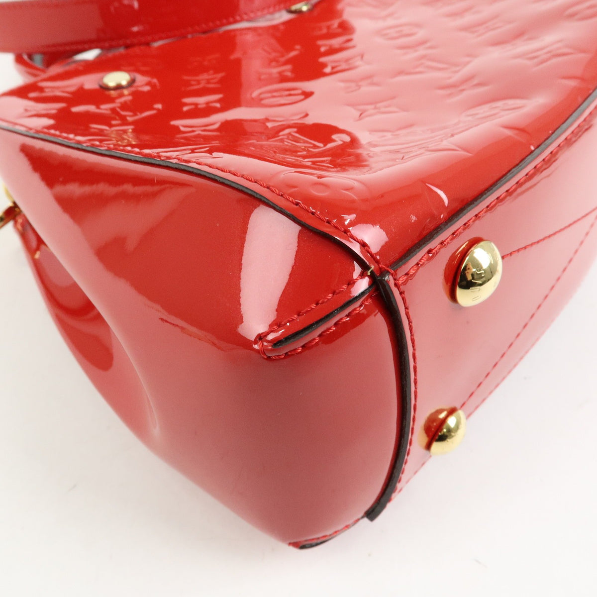 Louis Vuitton Montaigne Monogram Vernis, Red, Patent Leather, Handbag