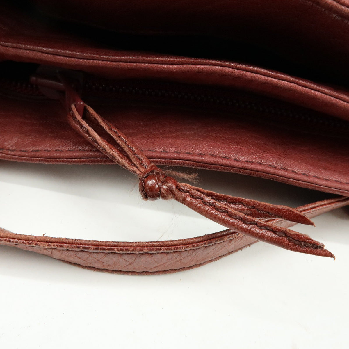 Loewe Anagram Leather, Burgundy, Leather, Tote Bag