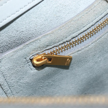 Celine Tri-Fold Clutch on Chain Smooth Leather, Gray, Leather, Clutch