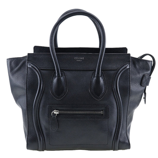 Céline Luggage, Black, Leather, handbag