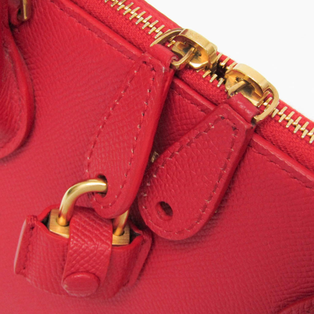 Balenciaga Logo Ville Leather, Red, Leather, Handbag