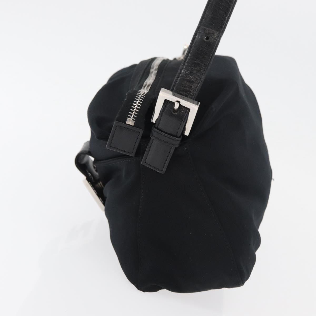 Fendi Baguette Canvas, Black, Nylon, Handbag