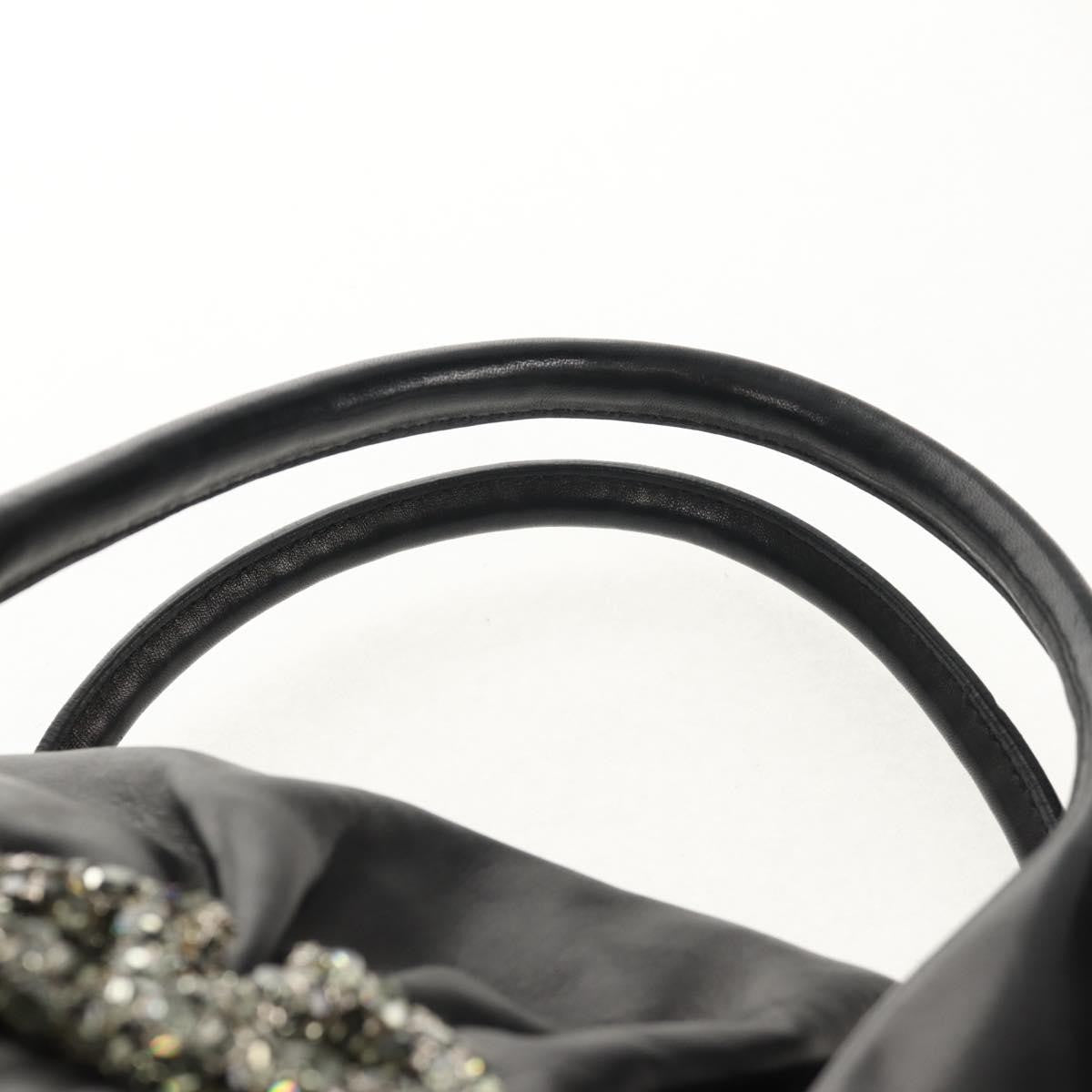 Valentino Garavani Histoire Tote Leather and Strass, Black, Leather, Shoulder Bag