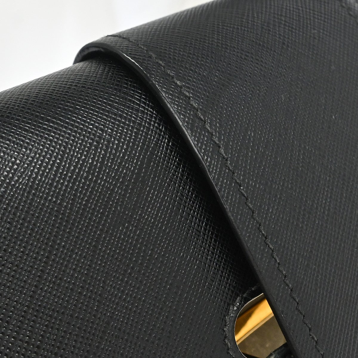 Prada Sidonie Saffiano, Black, Leather, Handbag