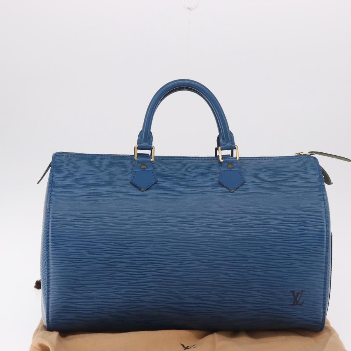 Louis Vuitton Speedy Epi Leather, Blue, Leather, Handbag