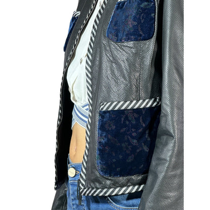 EMPORIO ARMANI Mixed Media Leather Jacket