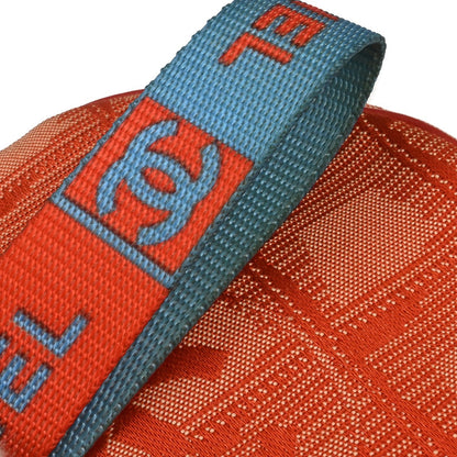 Chanel Travel Line Round Wristlet Nylon, Orange, Nylon, Clutch