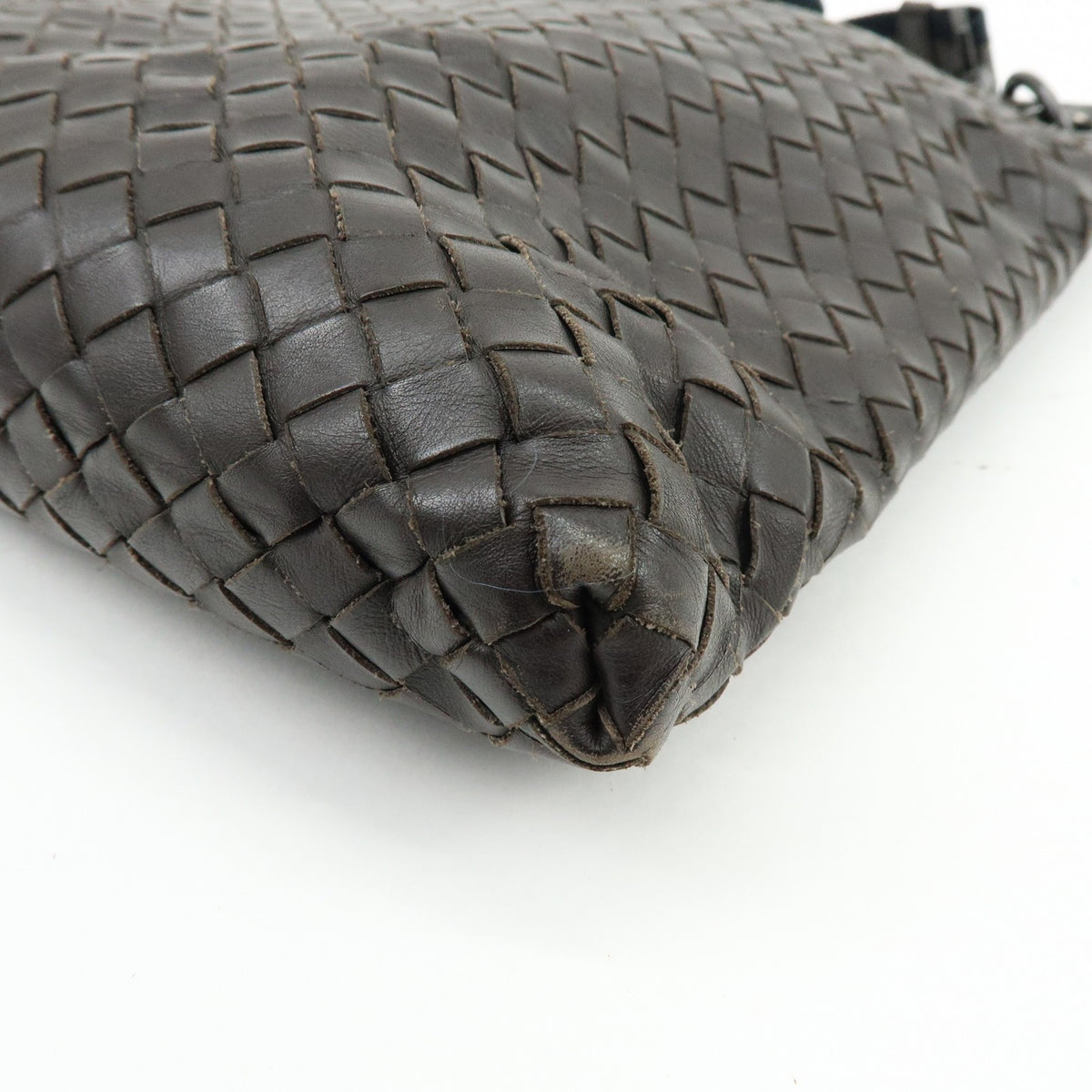 Bottega Veneta Flat Messenger Intrecciato Nappa, Brown, Leather, Handbag