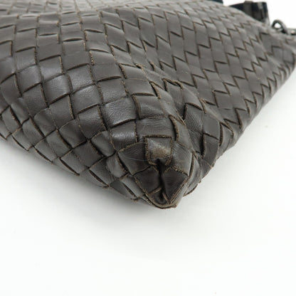 Bottega Veneta Flat Messenger Intrecciato Nappa, Brown, Leather, Handbag