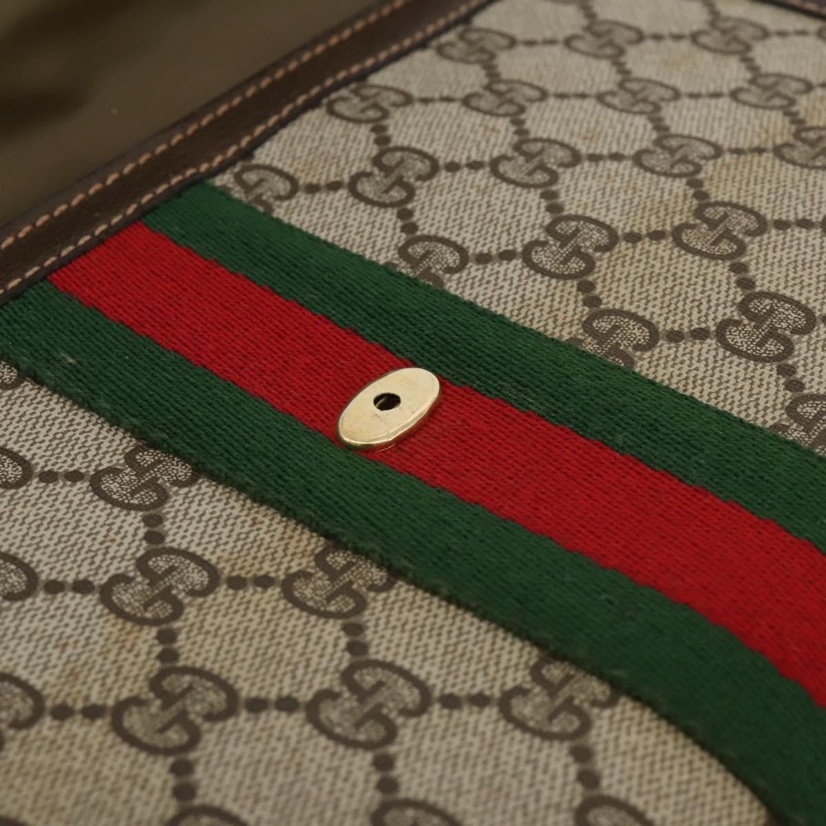 Gucci Vintage Web Flap Clutch GG Coated Canvas, Beige, Canvas, Clutch