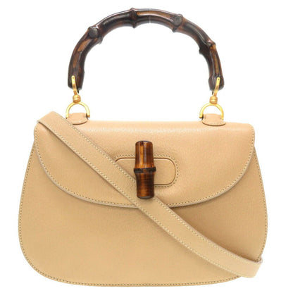Gucci Bamboo, Beige, Leather, handbag
